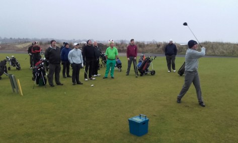 Stan tees off at the 1st